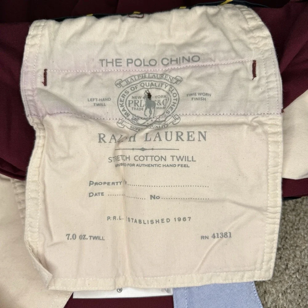 Polo Ralph Lauren Men's Shorts Size 40 Burgundy Casual Chino Twill Preppy Shorts